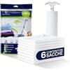 Dorunova Sacchi Buste Sacchetti Sottovuoto Vestiti con Pompa Da Viaggio Piumoni, Vacuum Storage Bags (Bianco,XL,6)