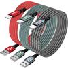 NIBIKIA Cavo iPhone [3Pezzi/1M] Certificato MFi Cavo Lightning per iPhone