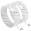 NIBIKIA 100W Cavo USB C 1M+1M Cavo di ricarica Nylon Cavo USB Type-c ricarica rapida per iPhone 15 16 17 Pro Max, Samsung Galaxy S24/S23, Pixel 7 iPad Pro MacBook Air,Bianco