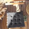 ED ENJOY HOME Galette per sedia da esterno e interno, grigio scuro, 40 x 40 cm, idrorepellente trattato anti-UV, per giardino terrazzo, spessore 3 cm, con nastri annodati, collezione Waltz