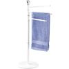 Wenko 17093100 Exclusiv Porta Asciugamani e Appendiabiti, 3 Bracci Mobili, Acciaio, 28,5 x 90 x 48,5 cm, Bianco/Cromo