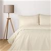 Komfortec Set di biancheria da letto deluxe, 200 x 200 cm, 3 pezzi, con federe, in microfibra con chiusura lampo, morbido e non necessita di stiratura, beige