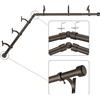 Mayrhyme Bastoni per tende ad angolo in bronzo scuro con terminali e staffe in alluminio, diametro 2,5 cm, asta regolabile per tendaggi da 91-183 cm