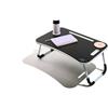 Muitomas, Tavolino da Smart Working, Scrivania Pieghevole in Plastica e Metallo, Richiudibile con Portabicchieri e Supporto Tablet, per Letto e Divano, 60 x 40 x 30 cm, Colore Nero