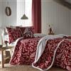 Dreams & Drapes - Copripiumino in pile con gufo rosso - letto matrimoniale (200 x 200 cm) - morbido e accogliente pile - biancheria da letto - biancheria da letto rosso bordeaux con animali della