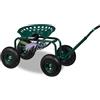 Relaxdays Sgabello Giardinaggio con Ruote, Carrello Portautensili Giardino, Altezza Regolabile, 150 kg, Acciaio, Verde