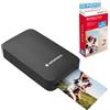 AgfaPhoto AGFA PHOTO - Confezione Stampante Realipix Mini P + Cartucce e Carta AMC per 20 Fotografie - Stampante fotografica formato 5,3 x 8,6 cm tramite Bluetooth - Sublimazione termica 4Pass, nero