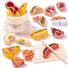 AIUNBEST Accessori da cucina per bambini in legno per cucina giochi e carichi, pane giocattolo in legno per tagliare, accessori da cucina per giochi di ruolo, regalo per ragazze ragazzi a partire dai 2 3 anni