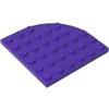 XYEIUGO 6003 Piastra Circolare Angolo Rotondo 6x6 10 Pezzi GDS-701 compatibile con Lego Mattoncini da Costruzione Colore Violet foncé