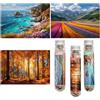 Luneko Piccoli puzzle per adulti puzzle impegnativo piccoli puzzle mini puzzle 150 pezzi micro puzzle piccolo puzzle foresta spiaggia fiore montagne paesaggio viaggio puzzle 6 x 4 pollici 3 confezioni