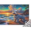 rMpSzDkFbWgHj Cane di Piccola Taglia Puzzle 1000 Pezzi Carta Premium Puzzle per Adulti Spiaggia al Tramonto Rilassamento Interazione Familiare Decorazione Focalizzazione Regalo 70x50cm/1000pcs
