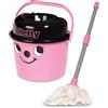 Casdon Hetty Mop & Bucket | Set di pulizia giocattolo per bambini dai 3 anni in su | Caratteristiche il viso sfacciato di Henry per un sacco di divertimento di pulizia!, rosa