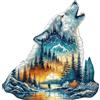 WHJSG Puzzle in legno per adulti, puzzle in legno di lupo, 200 pezzi, puzzle in legno a forma di animale unico, puzzle in legno, famiglia creativa e amici