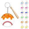 CYUXING Portachiavi da baseball con gelato da 12 pezzi con mazza da baseball in legno, mazza da baseball e gettone in acrilico, bomboniere per feste a tema baseball, regali per squadre a tema, per decorazion