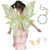 Generic Fairy Wings - Set di bacchetta con orecchie per Halloween, da donna | Set di costumi con ali di farfalla per feste di compleanno, festival, sfilate, spettacoli in maschera, servizio fotografico