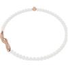 Swarovski Nice Collana Girocollo, Motivo a Piuma, con Perle di Cristallo, Cristalli e Zirconia Swarovski, Placcatura in Tonalità Oro Rosa, Bianco