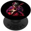 Halloween Retro 80s 90s Funny Pop Art Sc Edgar Allen Poe Zombie Suonare Chitarra Musica Rock Musicista PopSockets PopGrip Adesivo