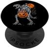 Halloween Trick or Treat Full Moon Scary Stegosauro Dinosauro Scheletro Zucca Jack O Lanterna Spettrale PopSockets PopGrip Adesivo