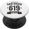 Vintage Area Code Pride Tees 619 San Diego Codice Area Distressed Autentica USA City PopSockets PopGrip Adesivo