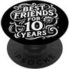 Wahre Freundschaft seit 10 Jahren Jubilä Motivo con scritta in lingua tedesca Beste Freunde seit 10 Jahren Freundschaft PopSockets PopGrip Adesivo