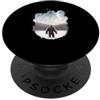 PM-Artistic Bigfoot nella neve in montagna con paesaggio invernale PopSockets PopGrip Adesivo