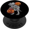 Halloween Trick or Treat Full Moon Scary Triceratopo Dinosauro Scheletro Zucca Jack O Lanterna Spettrale PopSockets PopGrip Adesivo