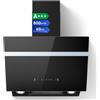 TopStrong Cappa aspirante 60 cm, 800 m³/h Cappa Cucina Inclinata 60cm con Filtro a Carboni, Classe A+++, Ricircolo & Canalizzazione, 3 Livelli di Regolazione + Booster, 65 dB, LED