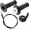 QUVBKZ 4 pezzi Cavi Acceleratore Kit, 2 Manopole + 1 Cavo Acceleratore + 1 Sedile Acceleratore, Accessori Moto, Adatti per Moto da Cross 50-250cc, Bici da Cross, Pocket Bike, Scooter