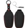 XENDRO Custodia per chiave auto adatta per Ferrari 458 F12 FF GTC4 Lusso a 4 pulsanti, realizzata a mano, in pelle scamosciata, con telecomando, colore nero