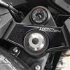 labelbike Adesivo 3D Moto Piastra Forcella Compatibile con Kawasaki | Ninja 1100SX, Sterzo Protezione in Resina, Antigraffio, Decorazione, Argento, Made in Italy