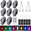 Vautvis 8 Pezzi Luci a LED Senza Fili, Luci Led Moto 8 Colori con Telecomando, Ricarica USB, Impermeabile IP65