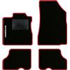 QUEMAR Tappetini Auto per Dacia Sandero, Bordo Rosso, 1 Ricamo | anche Stepway / 2012-2020 / Kit Tappeti Moquette e Gomma su Misura / Set 2 Anteriori +2 Post./ Ricami e Colori Personalizzati