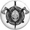 NIBABAEU Copertura per ruota di scorta, casco vichingo con corona incrociata, stampa scandinava, impermeabile, antipolvere, copriruota da 14 (60-69 cm)