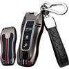 HIBEYO Custodia Intelligente per Chiave Auto, Adatta per Porsche 971 9YA Macan Boxster Carrera Taycan anamera Portachiavi Anello Portachiavi Accessori 3 Tasti Nero