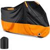 AOOSA Telo Moto, 210D Oxford Telo Coprimoto Esterna Impermeabile con Foro per Lucchetto e Borsa Portaoggetti, per Moto Motorino Motocicletta Scooter, 265x105x125CM