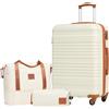 COOLIFE Set di Valigie Rigida 3 Pezzi, Set Valigie con Borsone da Viaggio Espandibile Palestra e Borsa da Toilette, Valigia con 4 Rotelle Girevoli a 360° TSA Serratura