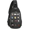 CHERRY SAUCE Kawaii Oxford Ita Bag Pin Display Petto Pack Sport Zaino Escursionismo Daypack, nero, 11.5 x 8 x 1 inches, Personalizzabile