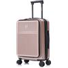 CELIMS - Valigie con scomparto frontale tascabile per laptop - Cabina, medio, grande, 55 x 35 x 25, ABS, ruote 360 gradi, ABS, resistente, leggero, bagagli, set di valigia, Oro rosa., Cabina, Cabina
