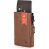 DONBOLSO Portafoglio Flip | Portafoglio Uomo con Portamonete | Portacarte Uomo con Custodia Flip | Portafoglio Slim Uomo con Protezione RFID | Vintage Marrone