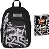 Seven Zaino Scuola Dual Detach PLUMPY LINE BOY, Nero, 32 L, Doppio Scomparto,Scuola media e superiore,+Diario Pocket Scuola Datato 12 Mesi per Bambini e Ragazzi