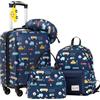 COOLIFE Valigia Bambino 5 Pezzi con Zaino, Trolley Rigido Bagaglio a Mano | Per bambini e bambine, viaggio, scuola - incl. borsa pranzo, cuscino, etichetta. Leggero, 4 ruote, riflettenti