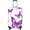 Helhappy Copertura per bagagli da viaggio, protezione per valigia, con stampa di cactus, lavabile, in spandex, elastica, 45-81 cm, Farfalle Stelle Viola, M