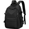 livbote Zaino Scuola Superiore Nero Ragazzo Ragazza Zaini Casual Backpack | Zaino Porta PC Uomo Donna Lavoro Università Zainetto Impermeabile