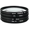 NbgrvB Kit di filtri per fotocamera DSLR da 58 mm con filtri a stella CPL UV per fotografia di paesaggio, set di accessori per lenti in vetro ABS (49 mm)