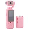 XUMIUZIY Telecamera POV Portatile con Video 4K e Obiettivo Rotante a 180° (PINK)