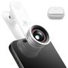 K&F CONCEPT Obiettivo Grandangolo Selfie, 18mm equiv, Campo Visivo +43% | Vetro Ottico HD Rivestimento AR, Corpo Alluminio Leggero 25g, Fotocamera Anteriore/Posteriore, Compatibile iPhone 12-16 -JW01
