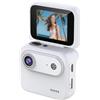 Gettimore Y360 - Action camera panoramica 4K con schermo flip da 2, batteria 6H, ricarica rapida 1H, corpo leggero in ABS per ciclismo e sport all'aria aperta (bianco)