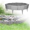 GARDENIX Bordo per prato, in plastica, effetto pietra, 3,9 m, per aiuole, colore grigio, 5 moduli, resistente ai raggi UV, palizzata da giardino, uso versatile