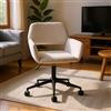 FurnitureR Sedia da pavimento beige, stile moderno, materiale ciniglia, sedia regolabile in altezza, uso ufficio e soggiorno, ampia seduta, seduta comoda, aggiunta elegante a qualsiasi stanza