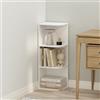 Furinno REED Mensola Angolare, 3 Ripiani, Libreria Angolare, Mensola da Angolo, Scaffale, per Organizzazione e Storage, Studio, Soggiorno, Bianco